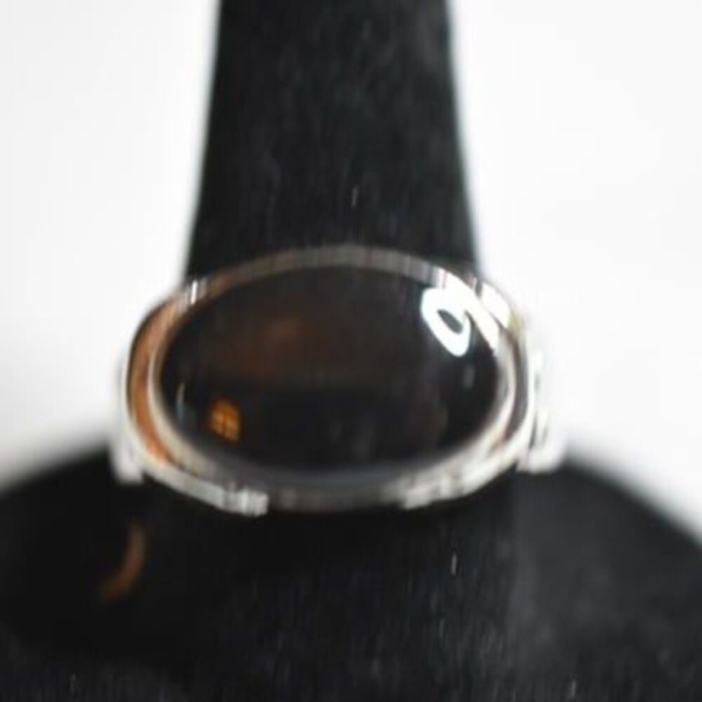 NWOT Goth Renfest Black Oval Stone Silver Tone Sizes 9 10 11 13 Unisex Rings